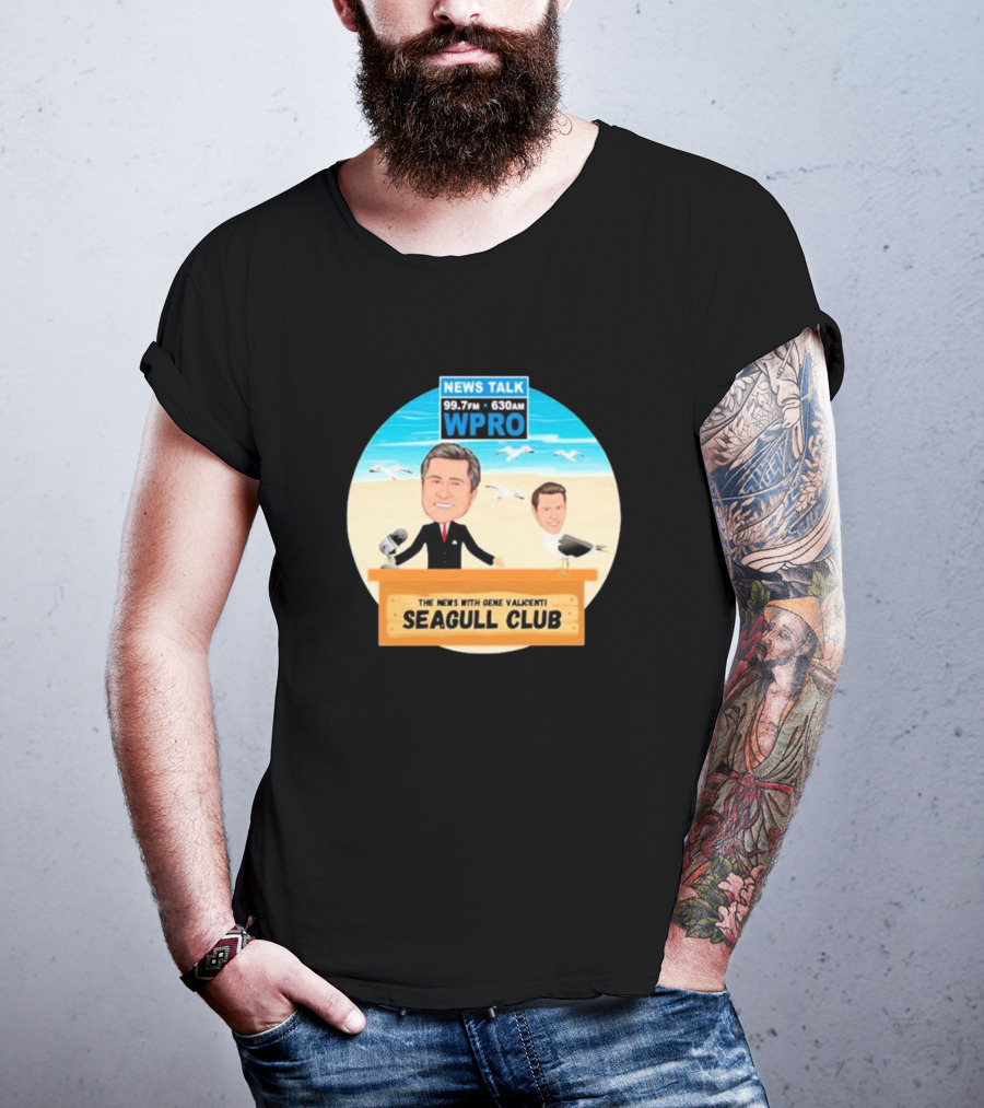 Tommy Quinlan WPRO News Talk 99.7FM 630AM The News With Gene Valicenti Seagull Club T-Shirt