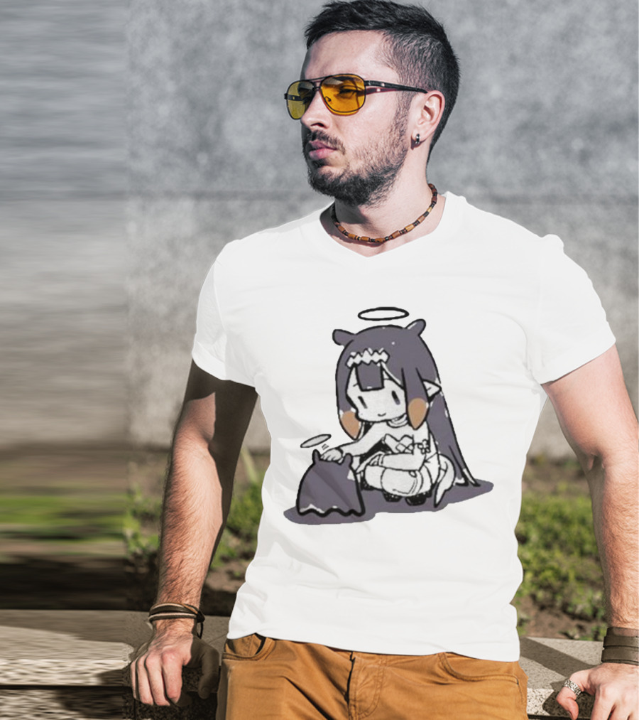 Hololive Ninomae Inanis Tako Fan Art Cute Anime Character Interaction T-Shirt