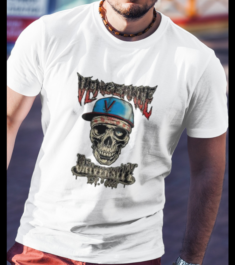 Vengeance University Zacky Vengeance Skull Cap Est 666 T-Shirt