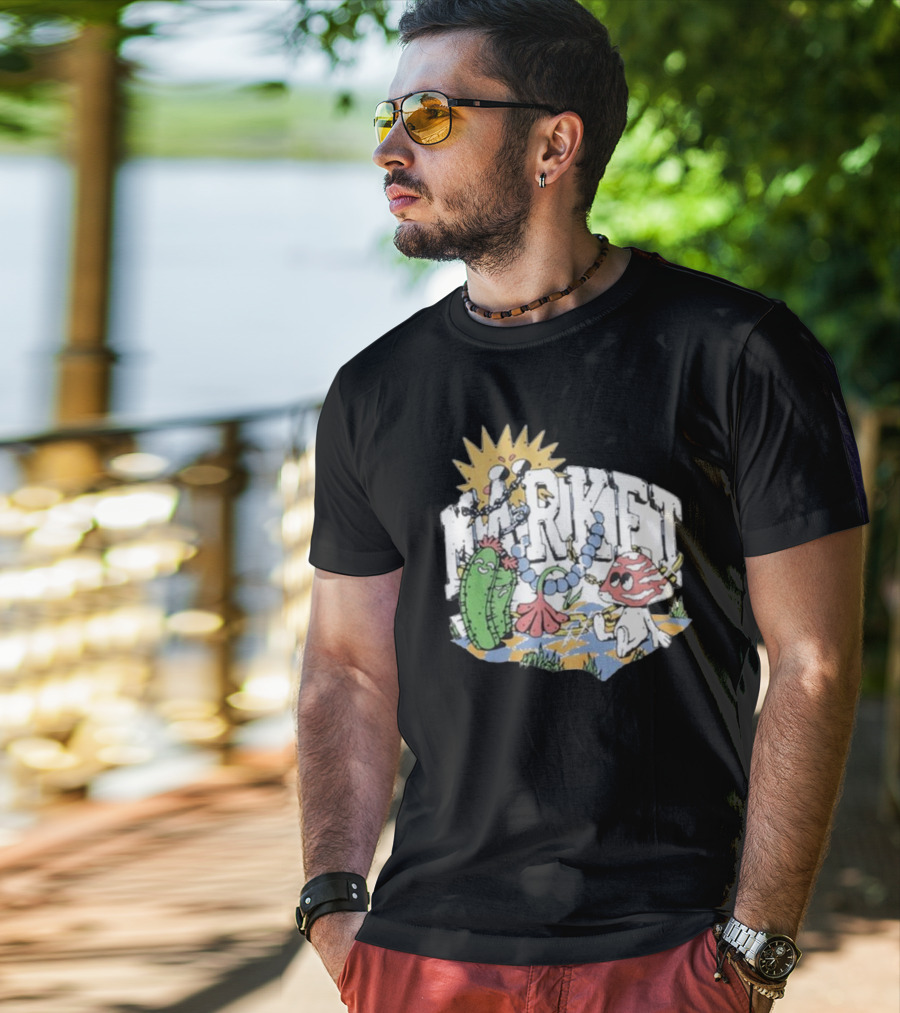 Market Fantasy Farm Mushroom Cactus Sunburst T-Shirt