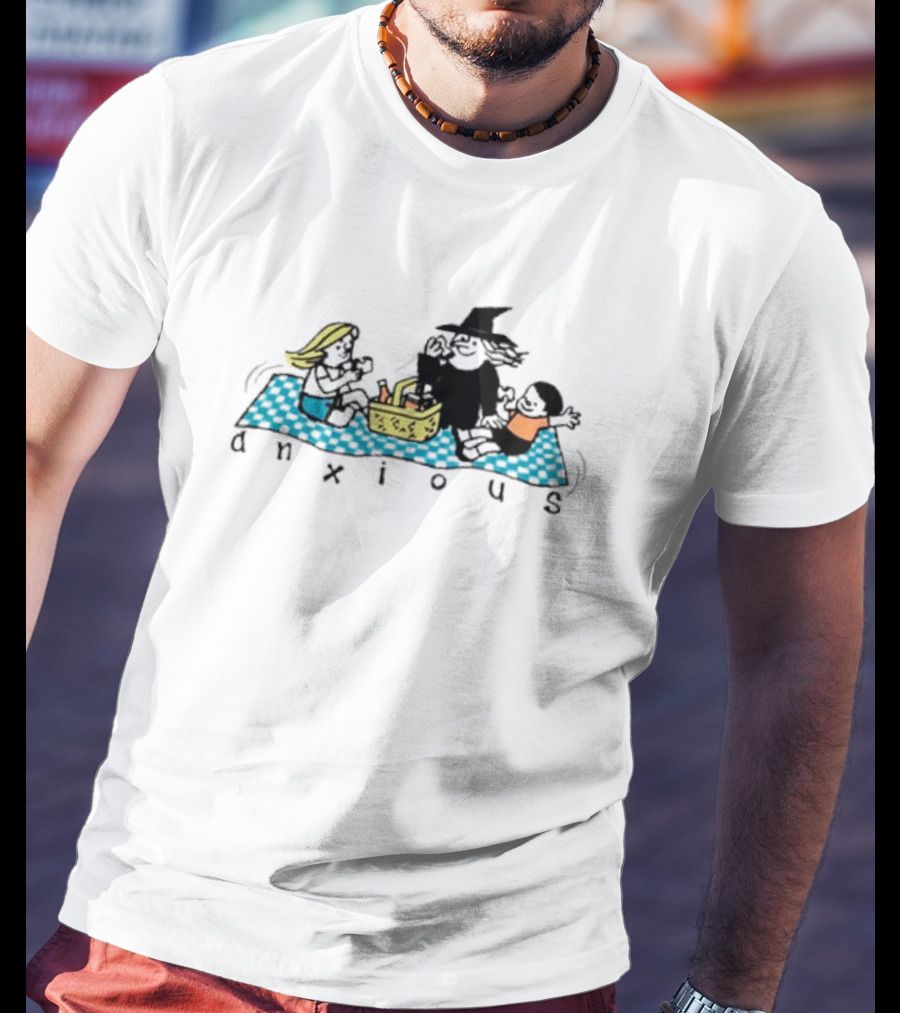 Anxious Witch Picnic With Friends On A Blanket T-Shirt