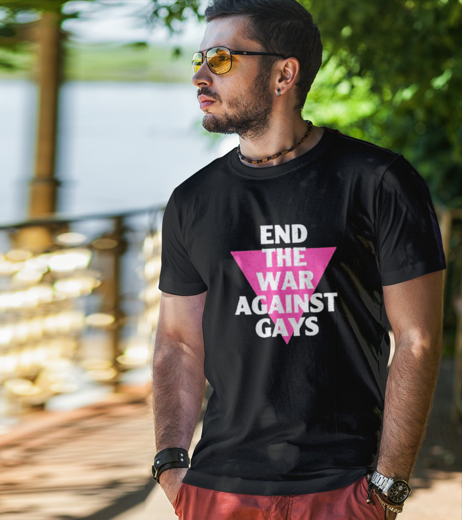 End The War Against Gays Pink Triangle T-Shirt