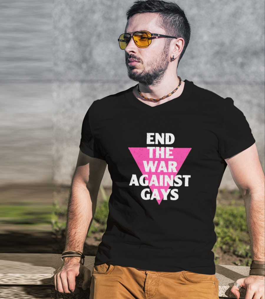 End The War Against Gays Pink Triangle T-Shirt