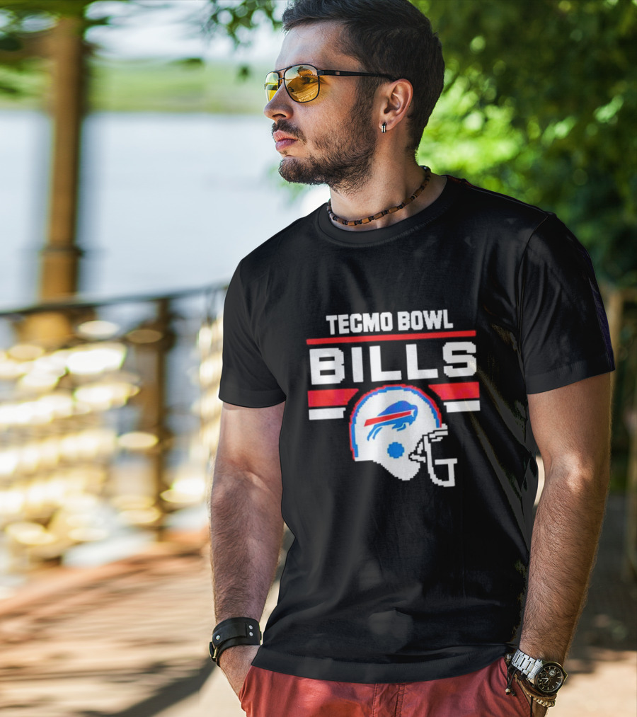Tecmo Bowl Buffalo Bills Helmet NFL Football T-Shirt