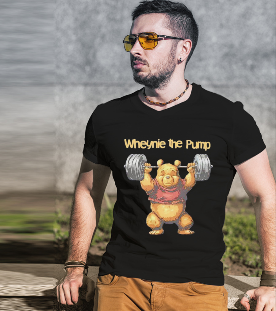 Wheynie The Pump Pooh Weightlifting Bear T-Shirt