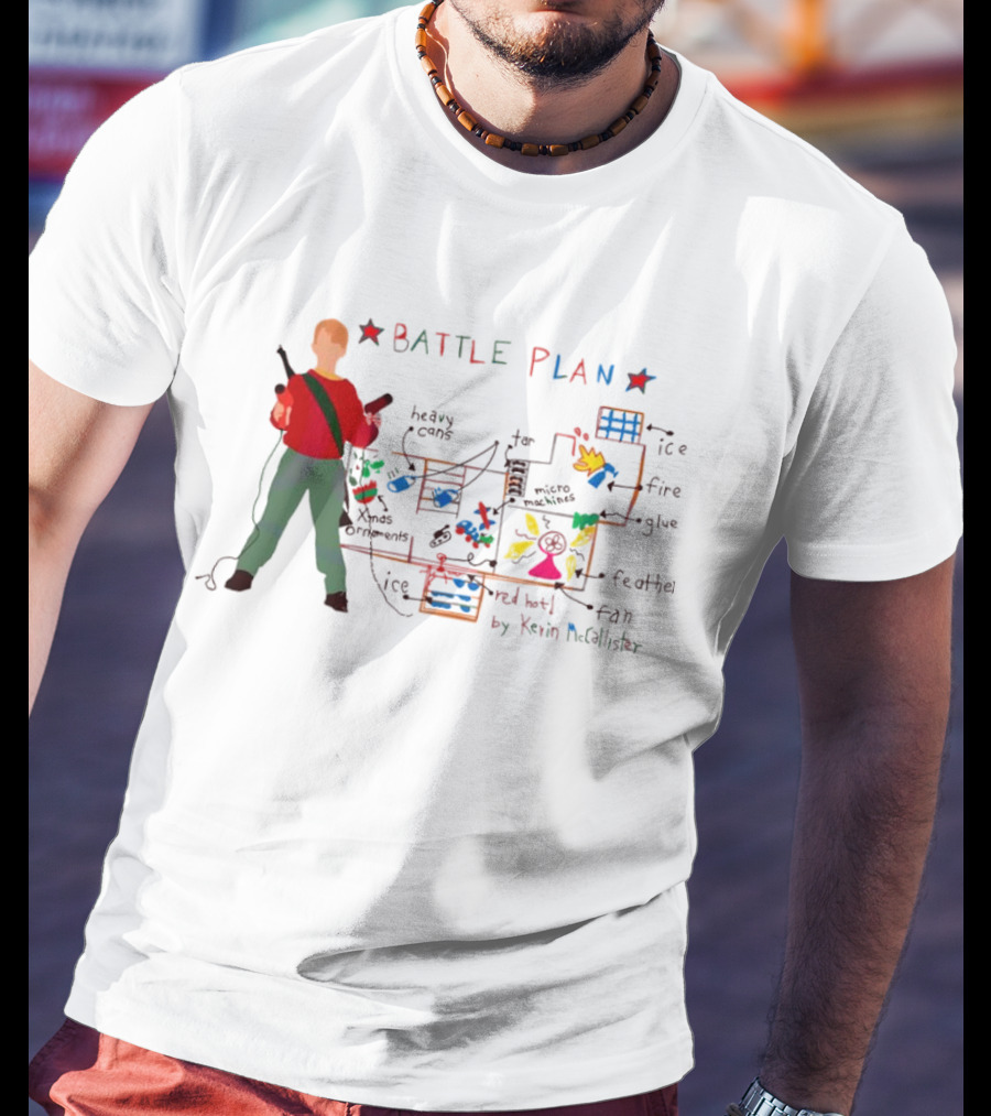 Home Alone Battle Plan Ice Fire Glue Feathers T-Shirt