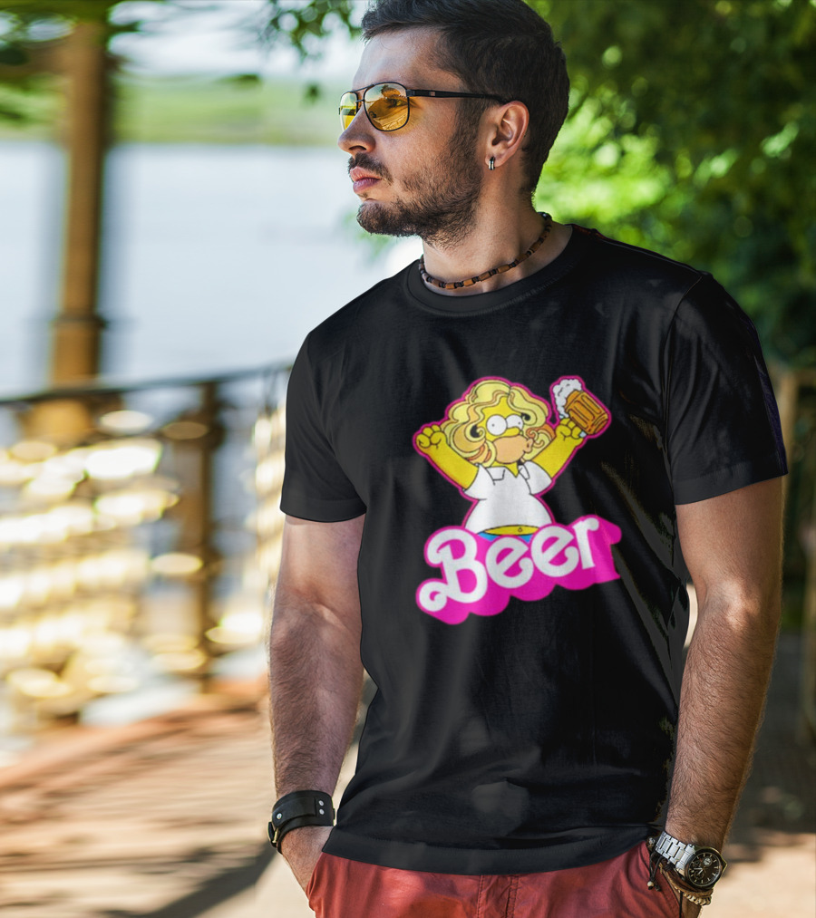 Beerbie Homer Simpson Beer Barbie T-Shirt