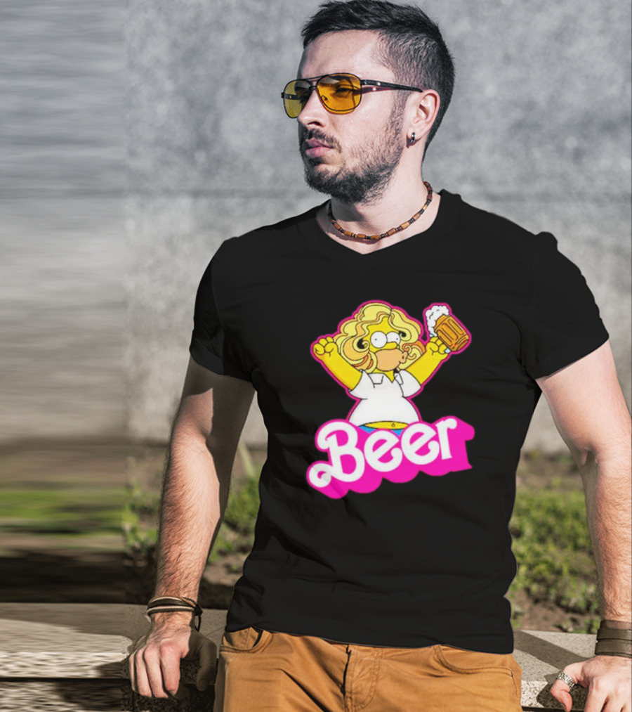 Beerbie Homer Simpson Beer Barbie T-Shirt