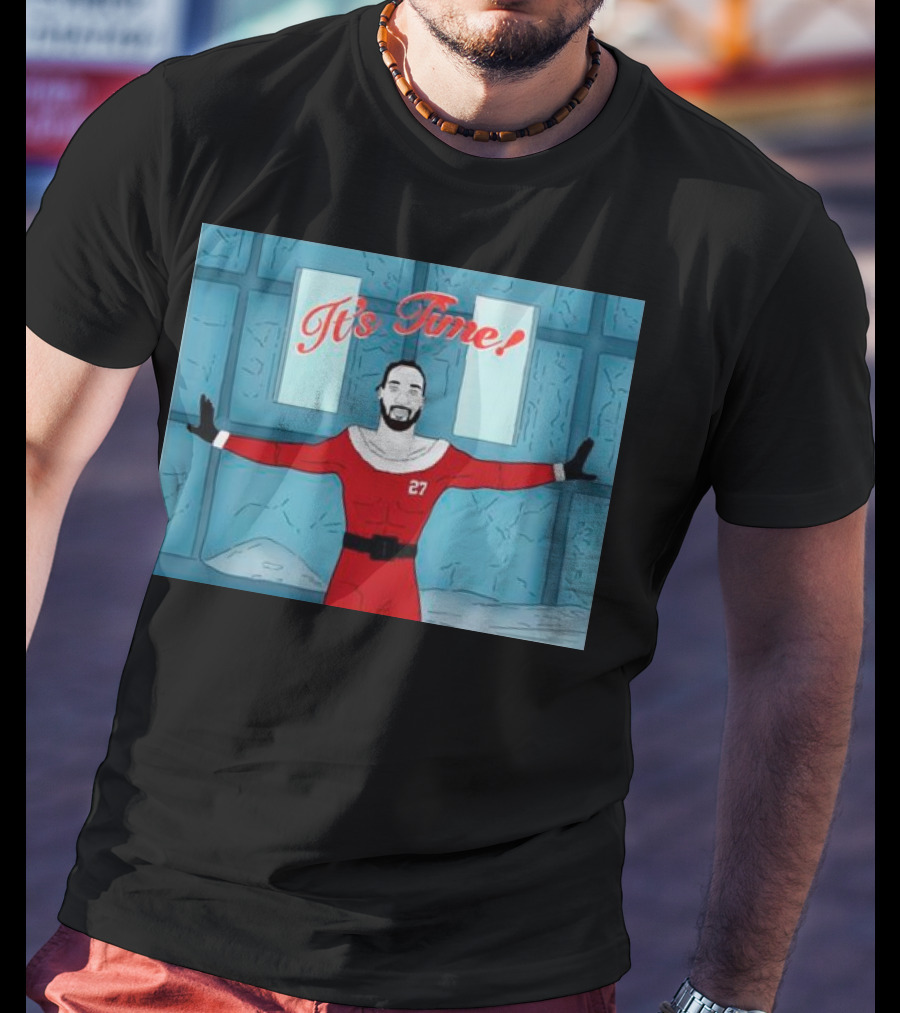 Dontae Johnson Santa It's Time In Red Suit With Number 27 T-Shirt