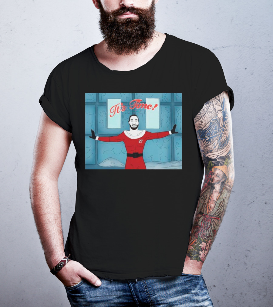 Dontae Johnson Santa It's Time In Red Suit With Number 27 T-Shirt