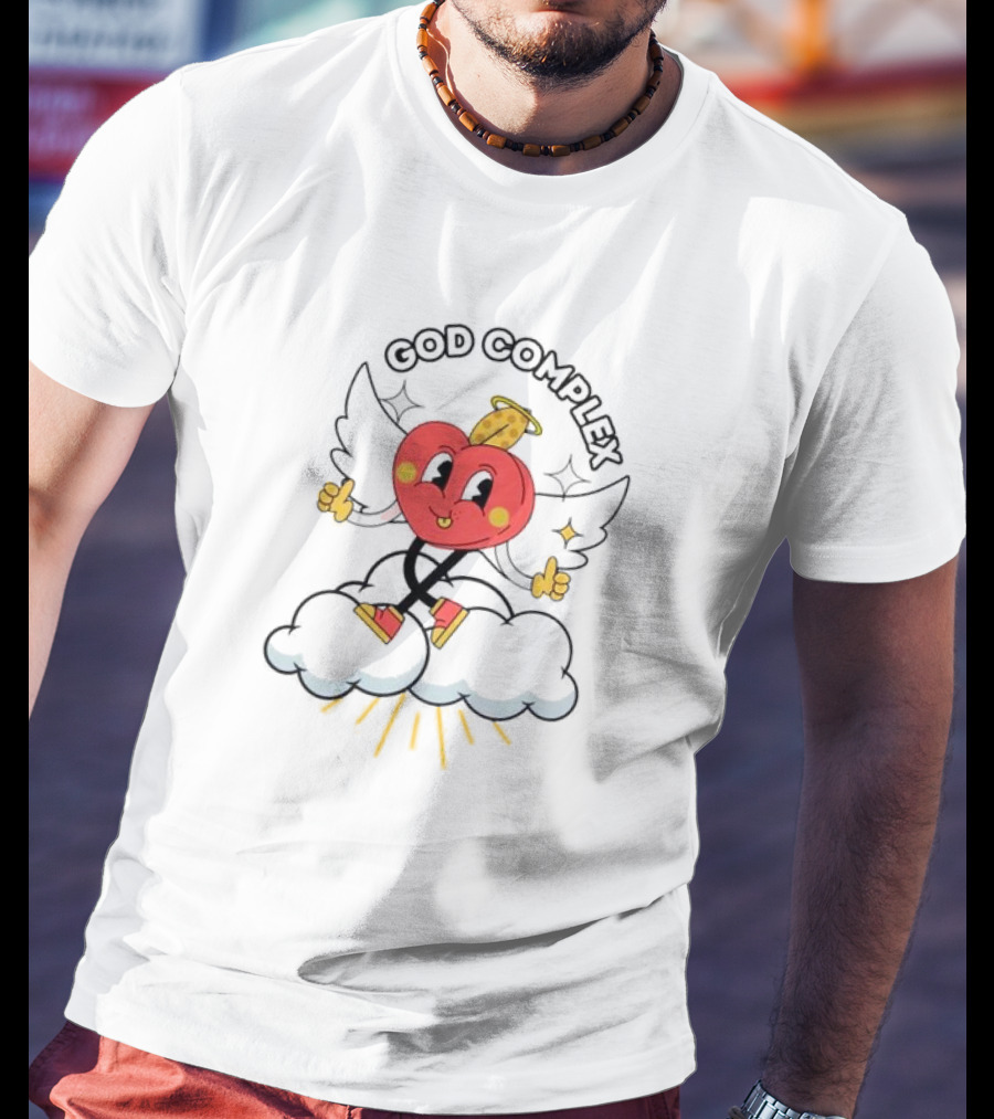 Heart With Angel Wings On Cloud God Complex T-Shirt