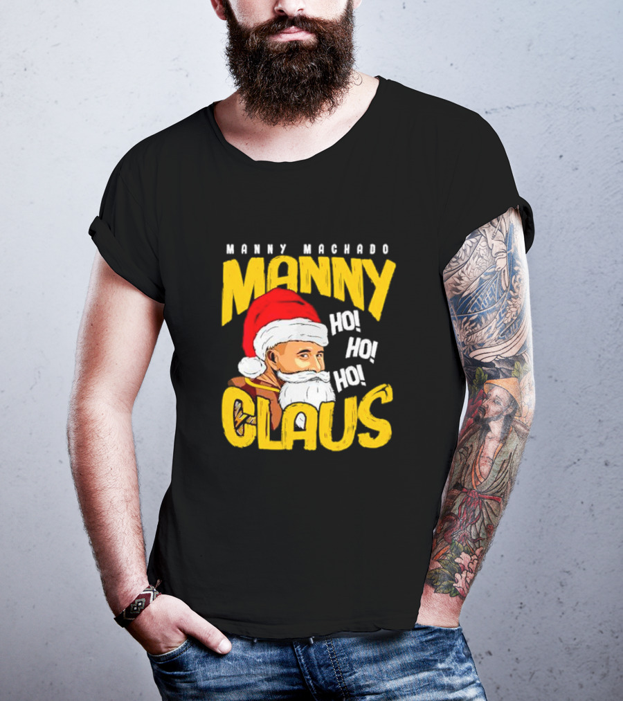 Manny Machado Manny Claus Santa Hat Ho Ho Ho T-Shirt