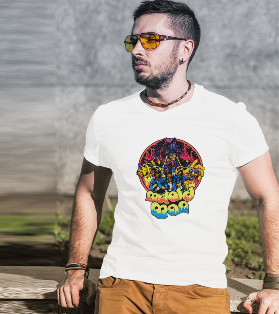Mutoid Man CoTV Psychedelic Comic Style Superheroes With Lightning And Fiery Hands T-Shirt