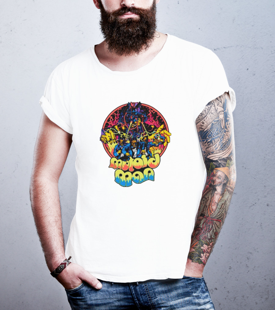 Mutoid Man CoTV Psychedelic Comic Style Superheroes With Lightning And Fiery Hands T-Shirt