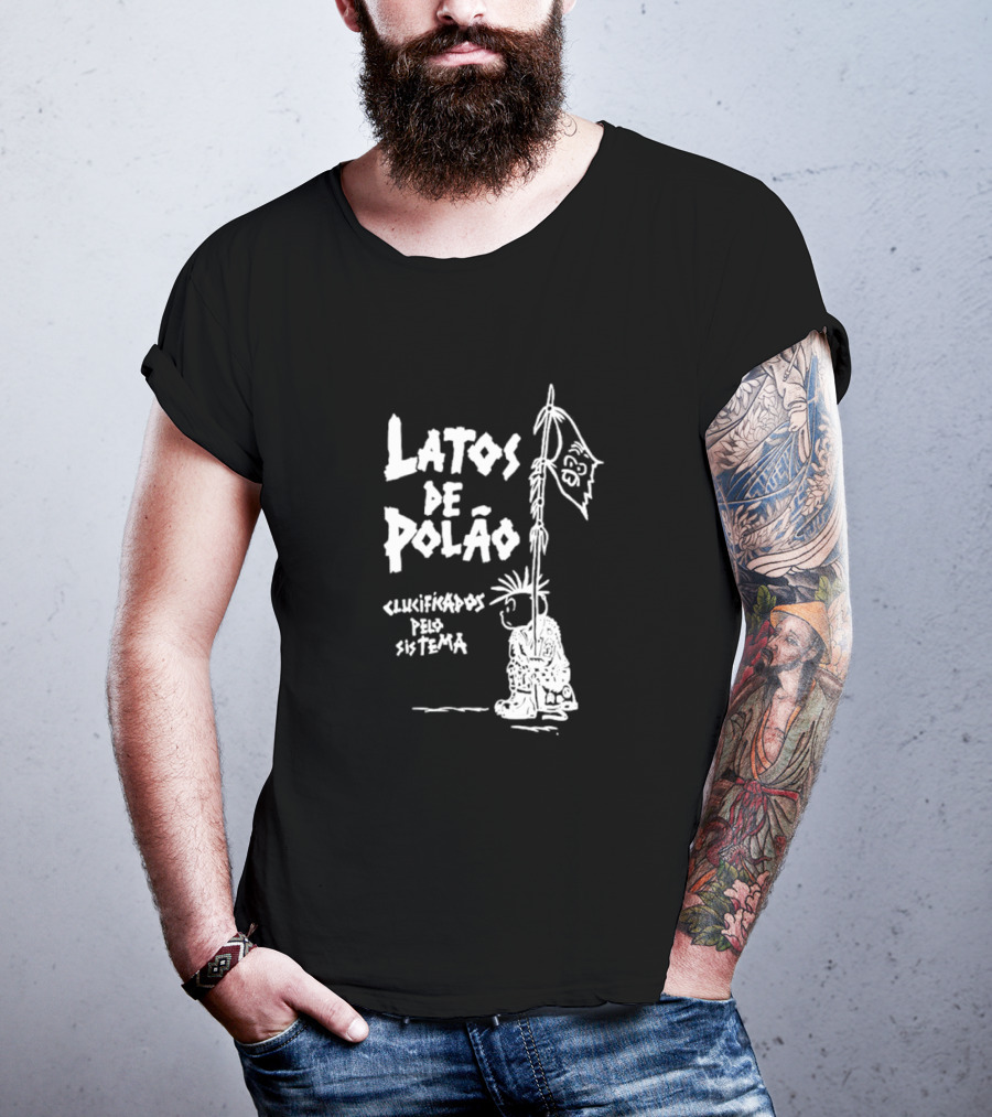 Latos De Polão Clucificados Pelo Sistema 89 Flag Cartoon Drawing T-Shirt