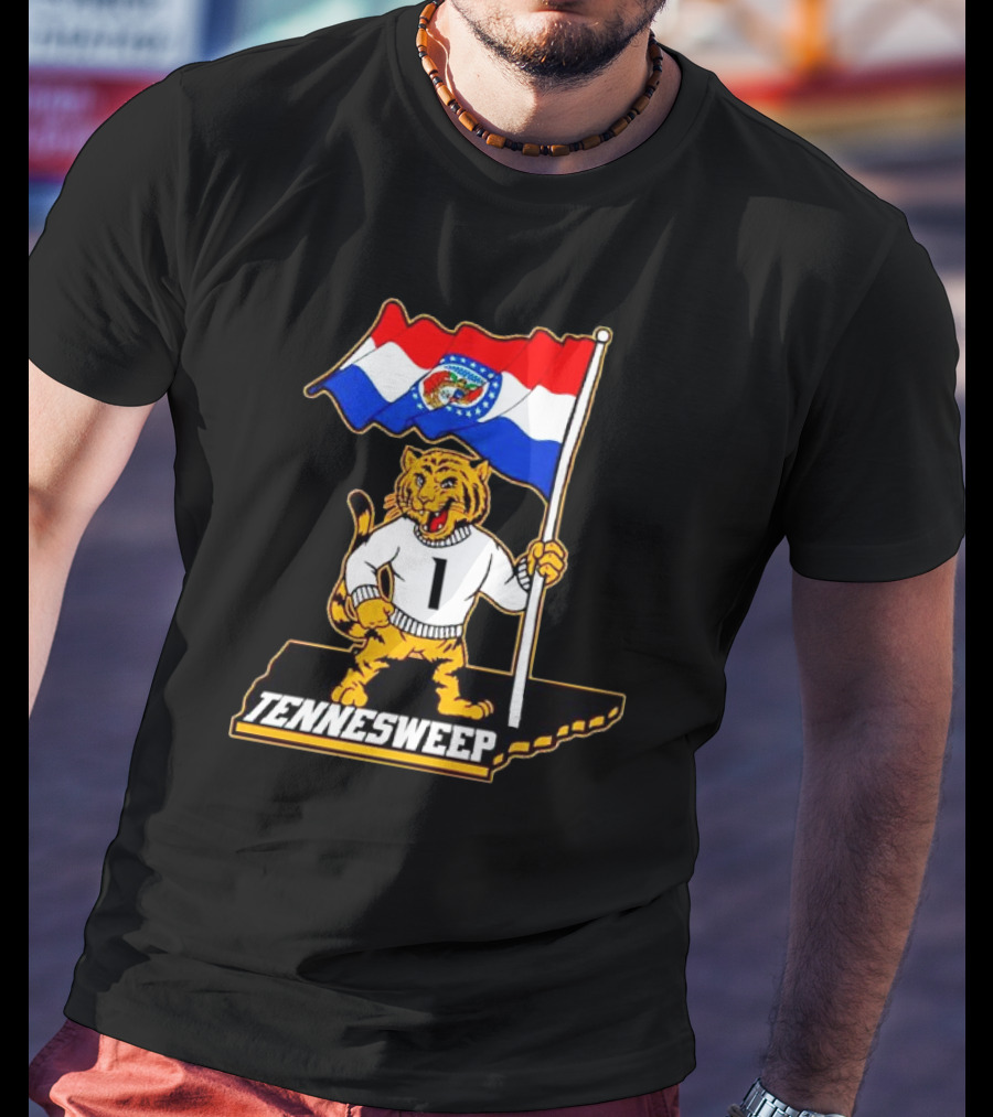 Missouri Tigers Tennesweep Flag Victory T-Shirt