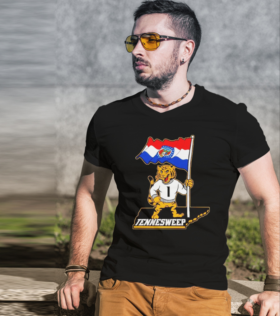 Missouri Tigers Tennesweep Flag Victory T-Shirt