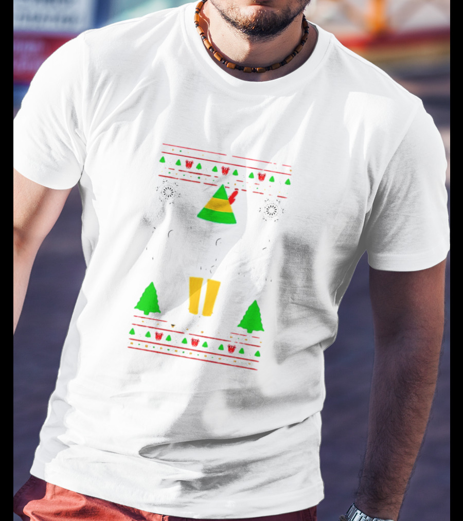 Son Of A Nutcracker Elf Christmas Snowflakes Trees Santa's Workshop T-Shirt