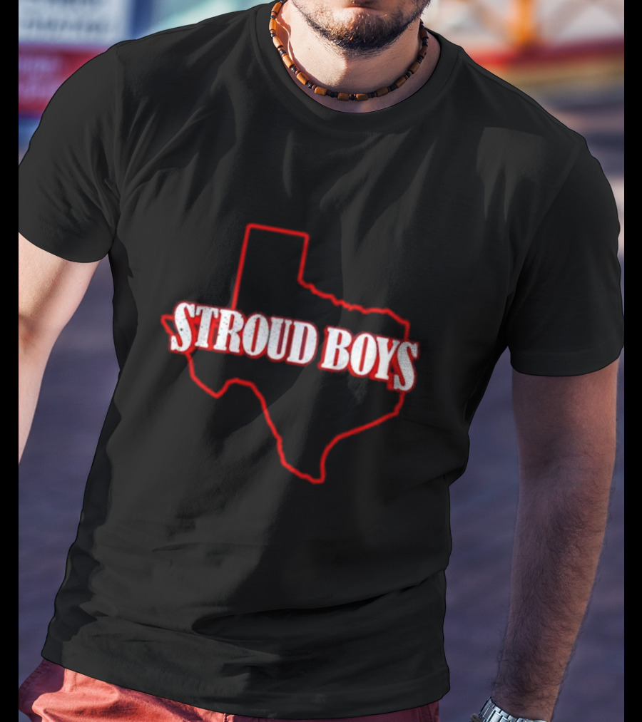 Stroud Boys Texas Outline In Red T-Shirt
