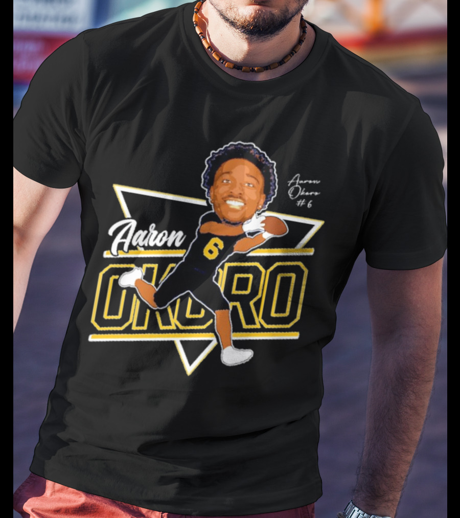 Aaron Okoro #6 Briar Cliff University Football Cartoon Signature T-Shirt