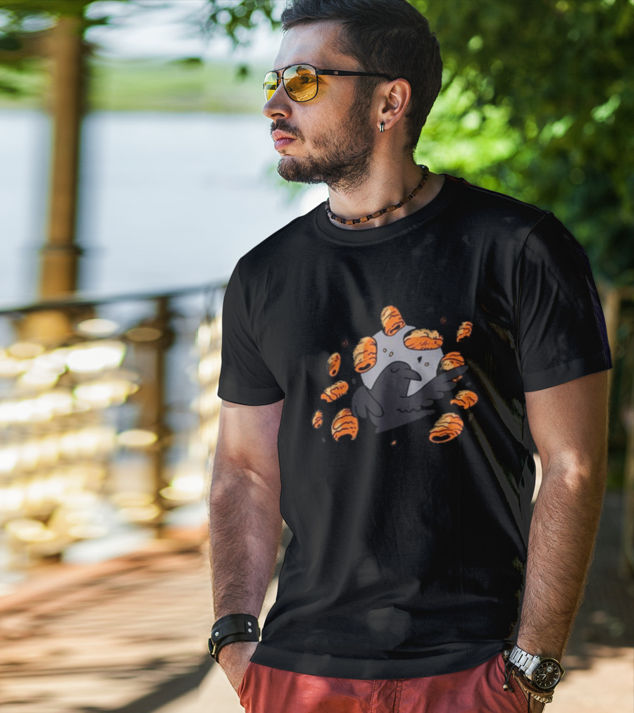 Crow Surrounded By Pain Au Chocolat T-Shirt
