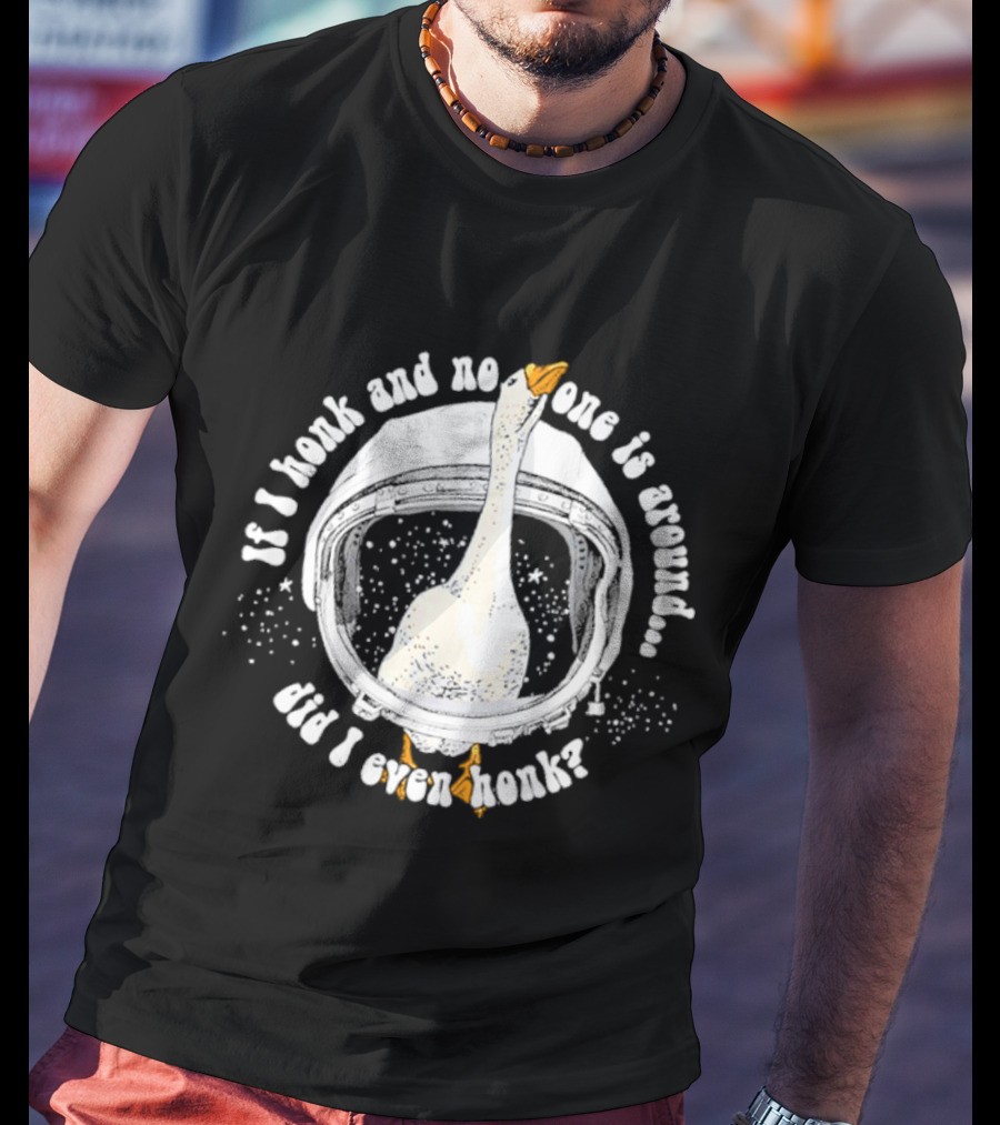 If I Honk And No One Is Around Did I Even Honk Goose In Astronaut Helmet T-Shirt