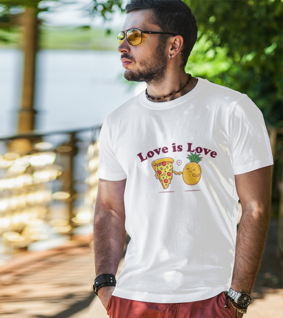 Love Is Love Pizza And Pineapple Friendship T-Shirt
