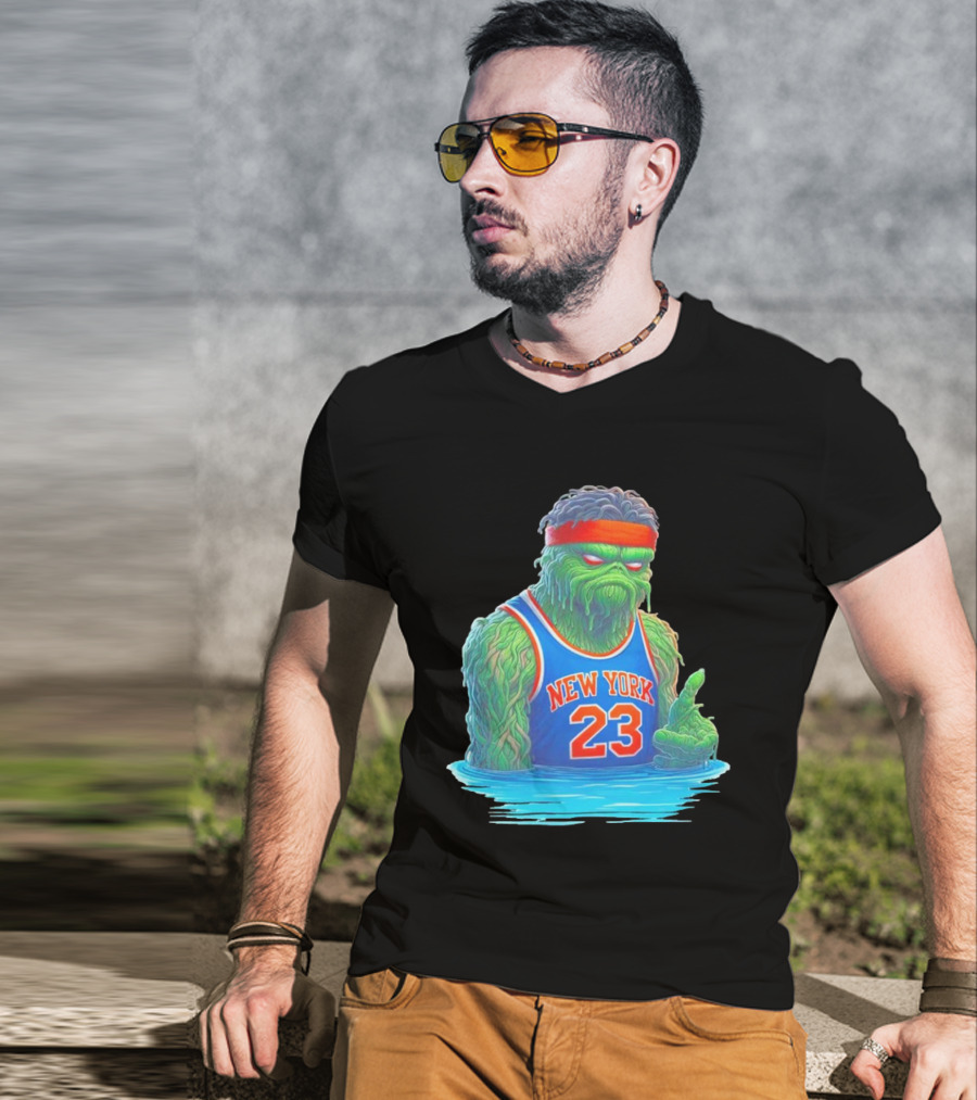 Mitchell Robinson New York Knicks Blockness Monster 23 Iconic Monster T-Shirt