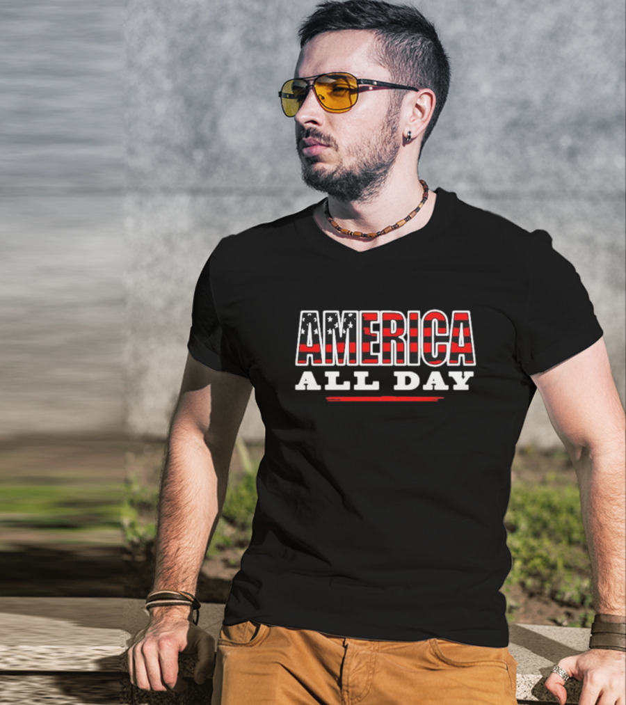 AMERICA All Day Stars Stripes T-Shirt