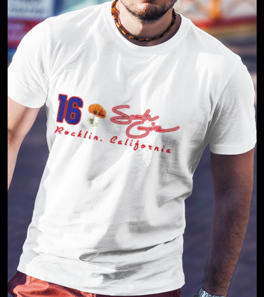 16 Sarah Giles Rocklin California Poppy Script T-Shirt