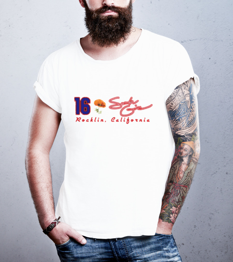 16 Sarah Giles Rocklin California Poppy Script T-Shirt