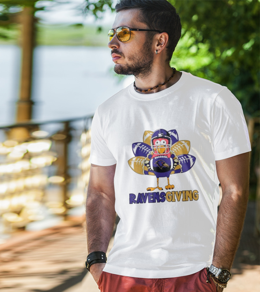 Ravensgiving Thanksgiving Baltimore Ravens Turkey Football T-Shirt