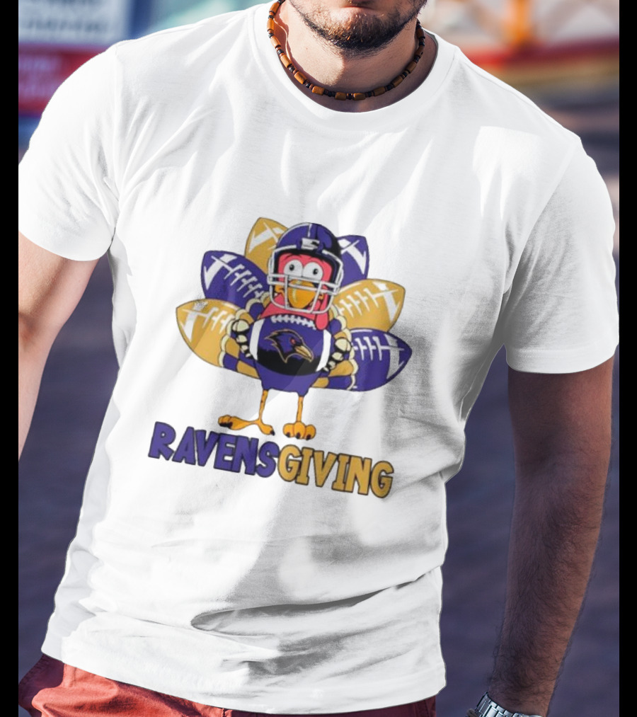 Ravensgiving Thanksgiving Baltimore Ravens Turkey Football T-Shirt