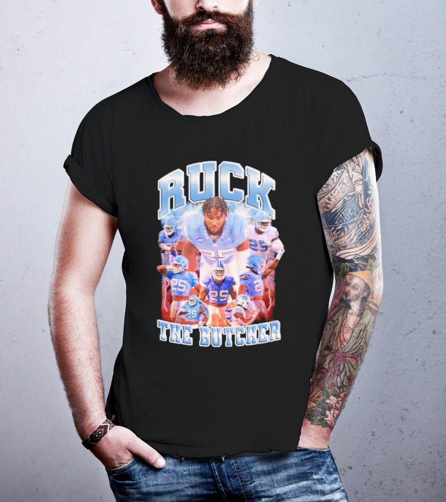 Ruck The Butcher UNC Football Kaimon Rucker Number 25 T-Shirt