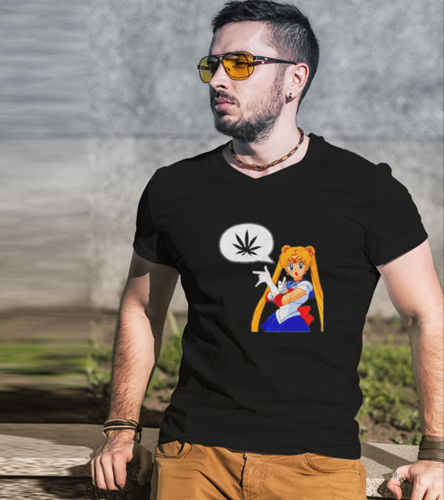 Sailor Moon Marijuana Speech Bubble Iconic Character T-Shirt