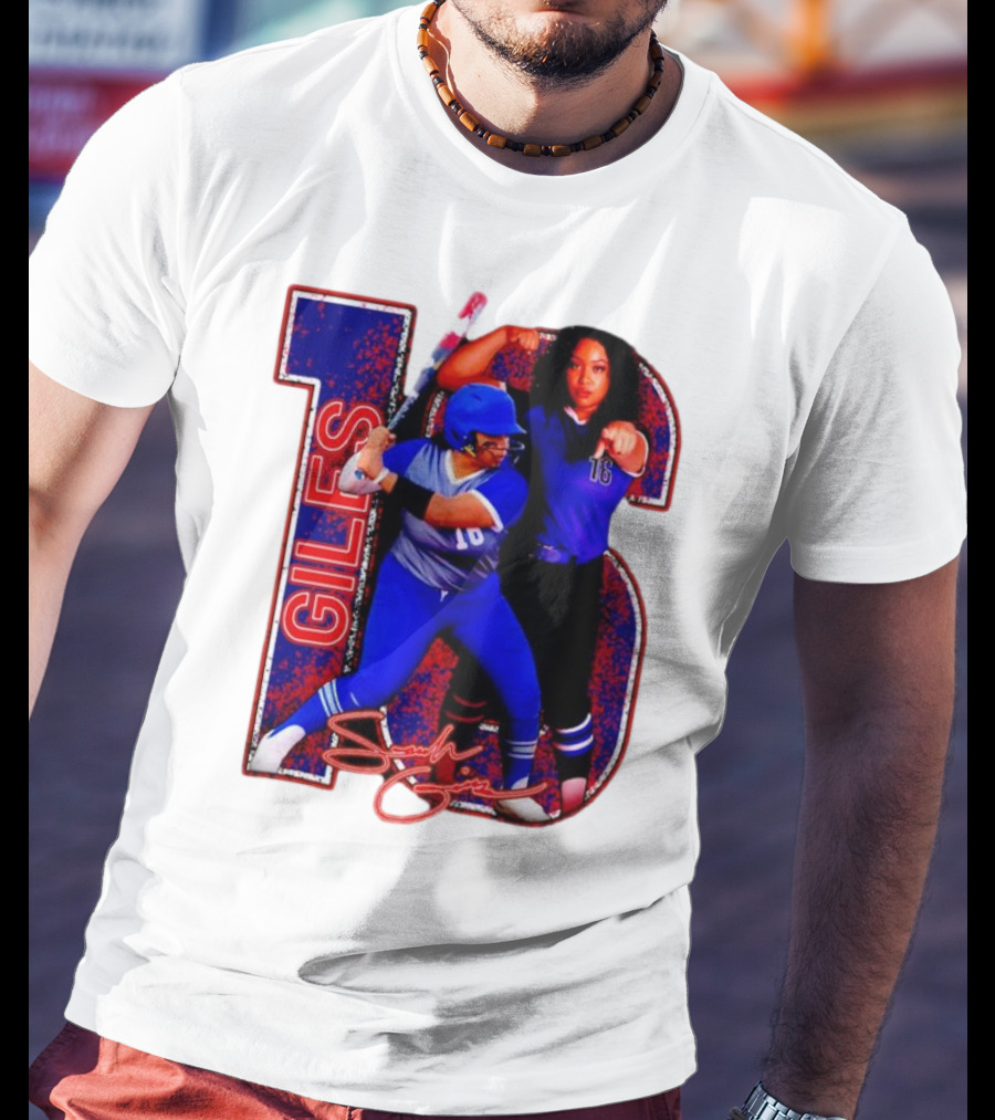 Giles 16 Softball Players Signature Sam Lodge Jessup T-Shirt