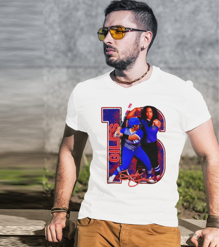 Giles 16 Softball Players Signature Sam Lodge Jessup T-Shirt