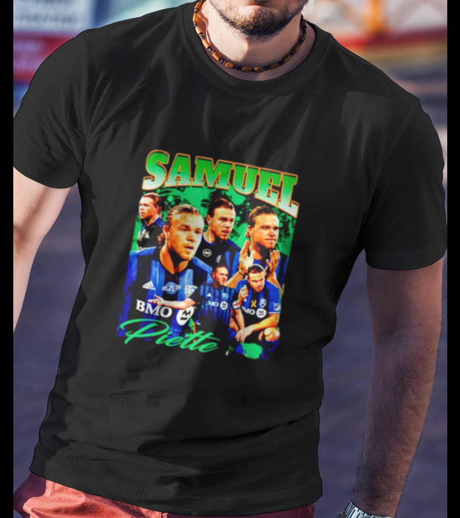 Samuel Piette Soccer Montage BMO Blue Jersey T-Shirt