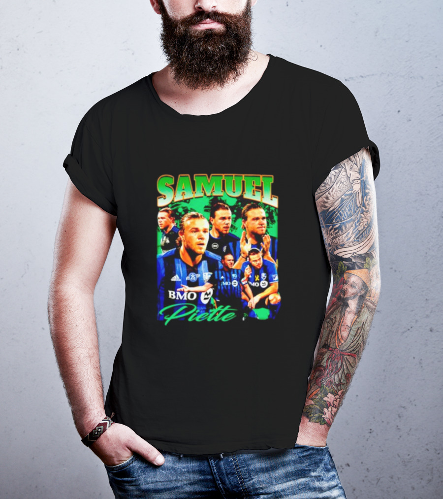 Samuel Piette Soccer Montage BMO Blue Jersey T-Shirt