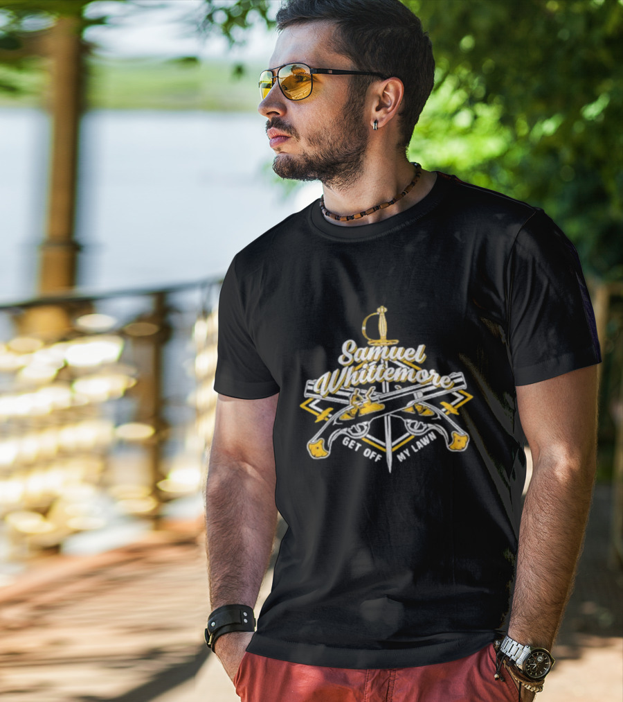 Samuel Whittemore Get Off My Lawn Emblem With Swords And Muskets T-Shirt