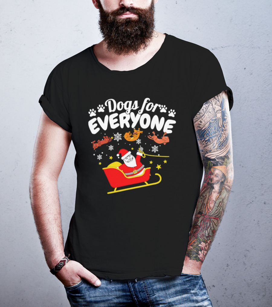 Dogs For Everyone Santa Claus Funny Christmas T-Shirt