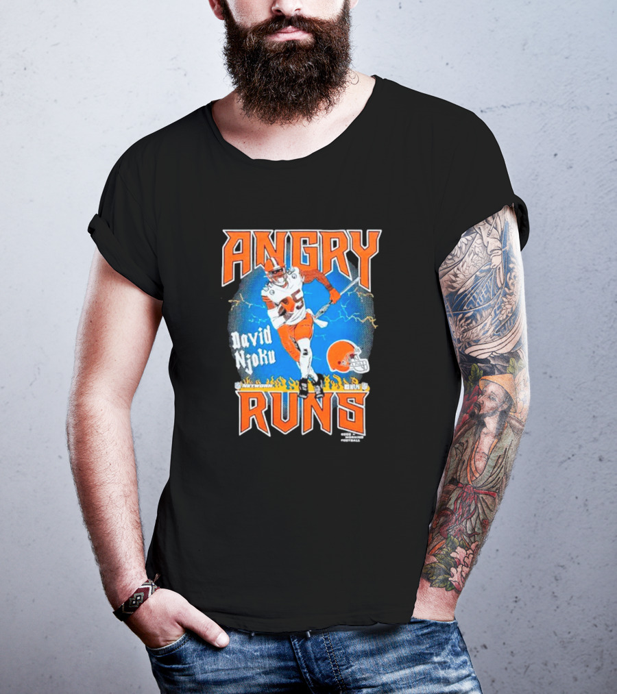 Angry Runs David Njoku Cleveland Browns Football T-Shirt