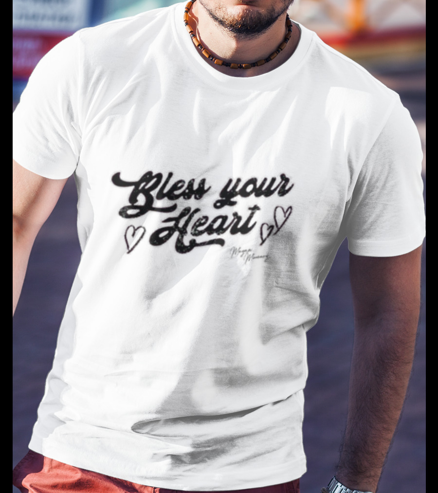 Bless Your Heart Megan Moroney With Decorative Heart Symbols T-Shirt