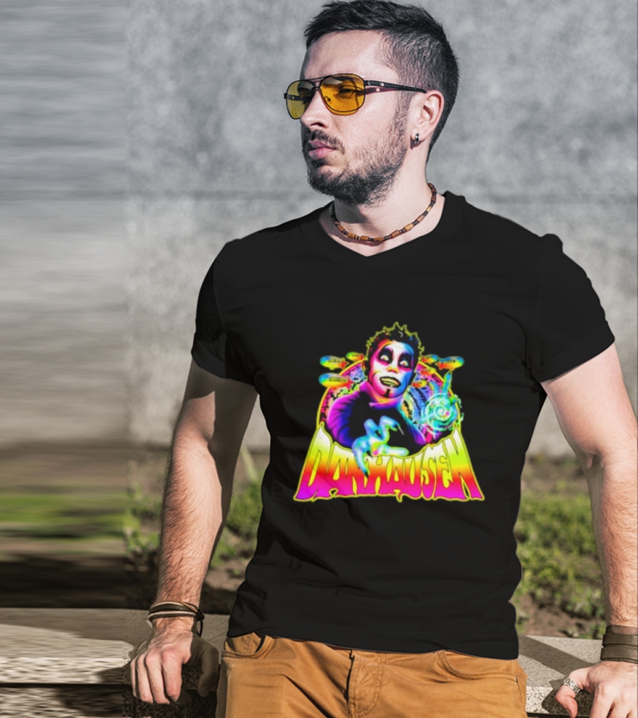 Danhausen Psychedelic Neon Art With Cosmic Whimsy T-Shirt