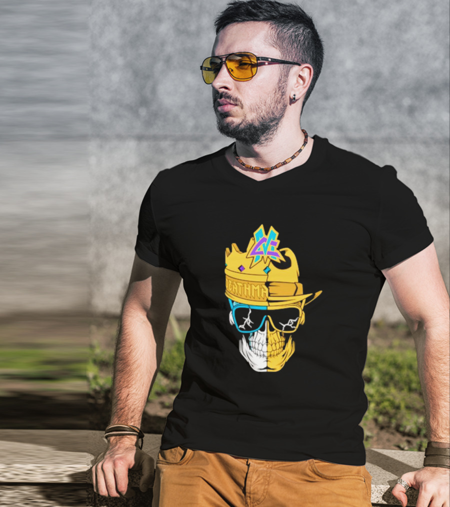 Matt Cardona Deathmatch God Crowned Skull With Sunglasses And Crown Split T-Shirt