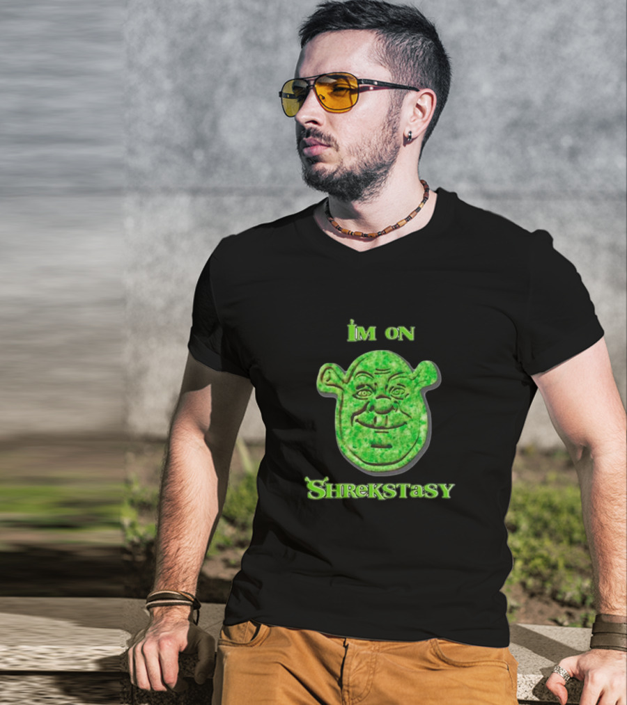 I'm On Shrekstasy Face Green T-Shirt