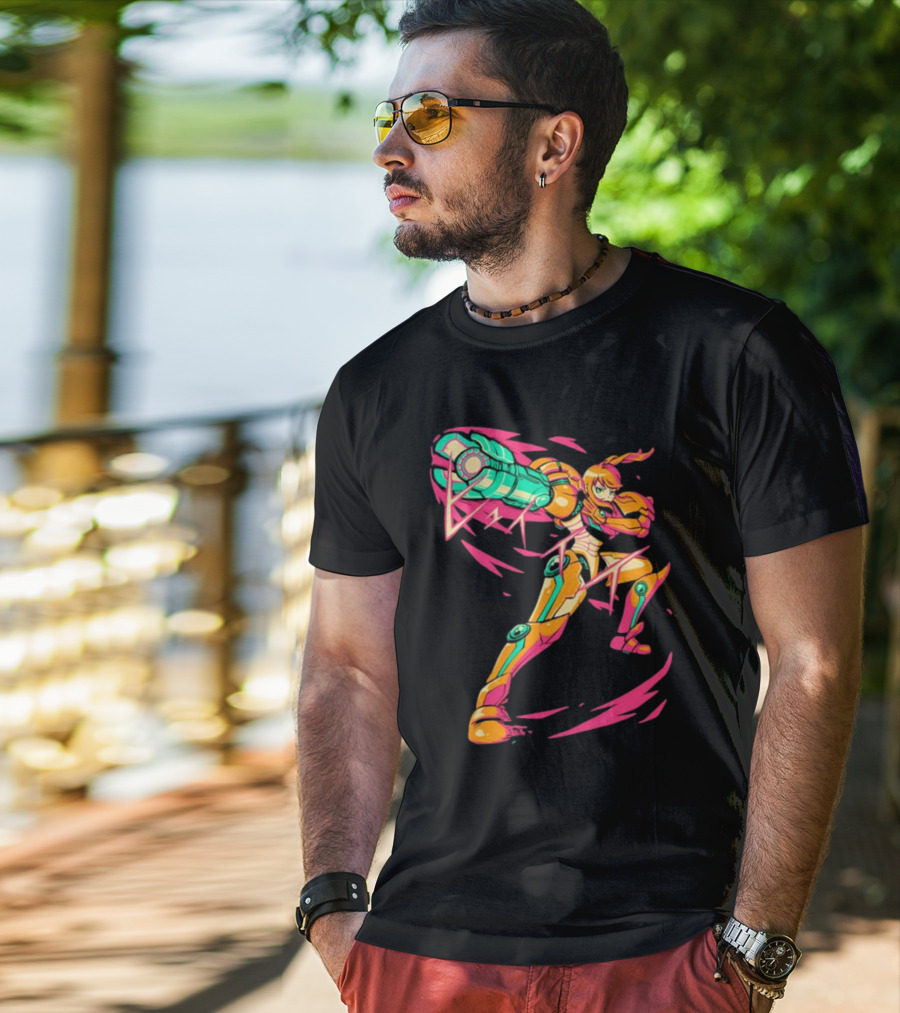 The Yetee Take Aim Metroid Samus Power Suit T-Shirt