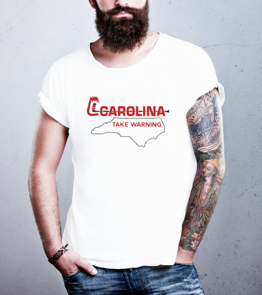 Carolina Hurricanes Take Warning North Carolina Map T-Shirt