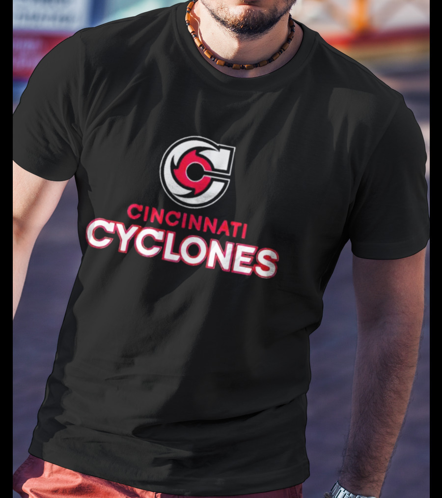 Cincinnati Cyclones Logo Red And White T-Shirt