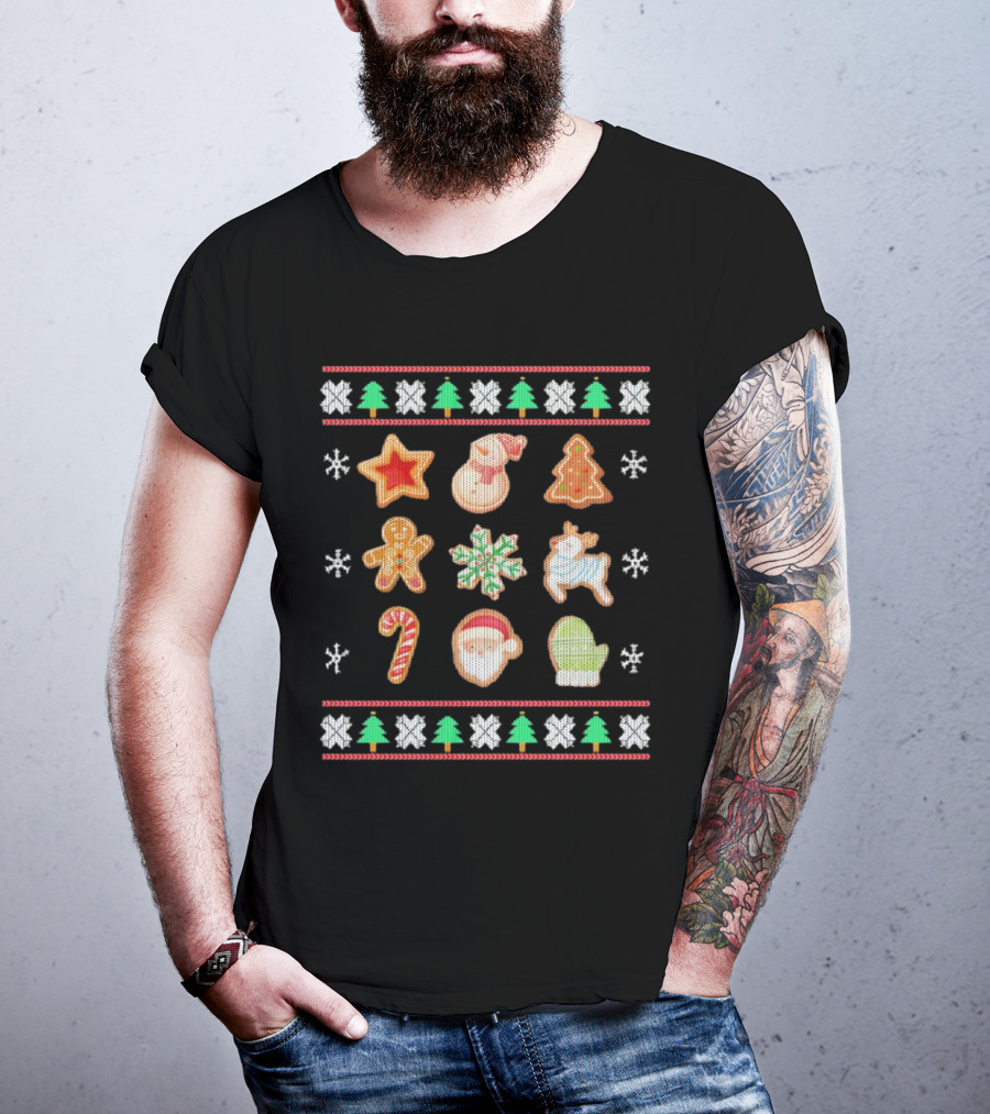 Christmas Cookies Gingerbread Snowflakes Santa Holiday T-Shirt